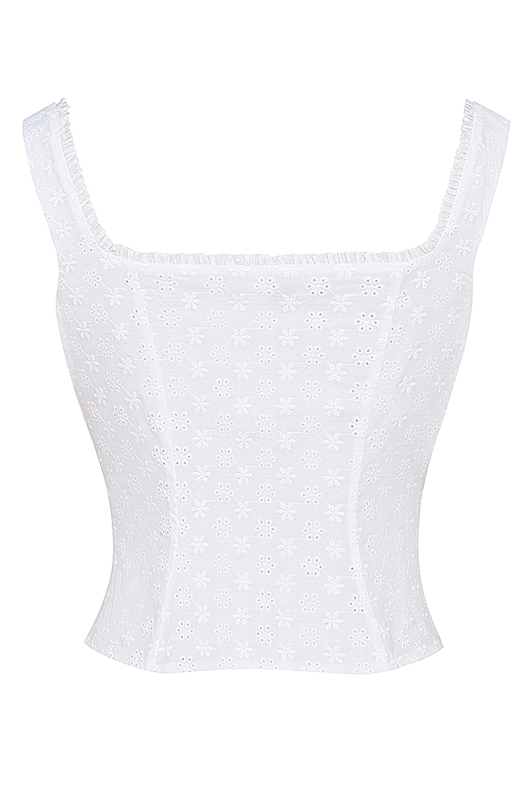 Juana  White Broderie Anglaise Top — image 16