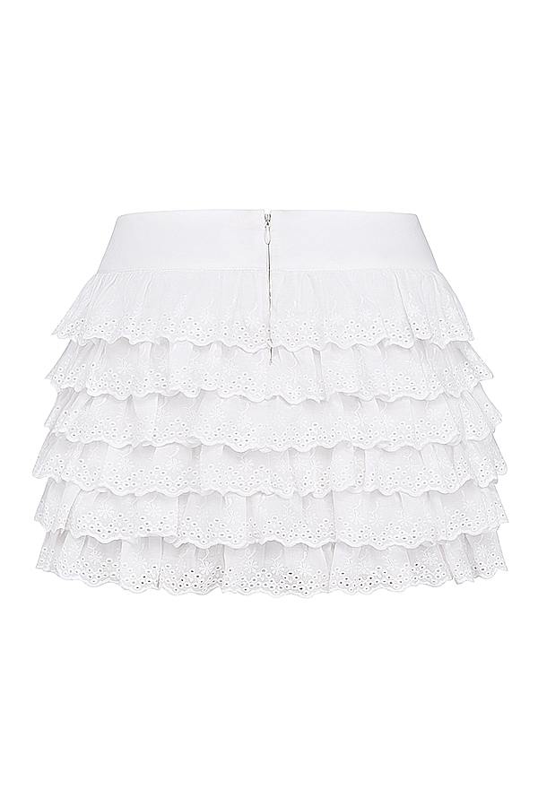 Fifi  White Layered Mini Skirt — image 15