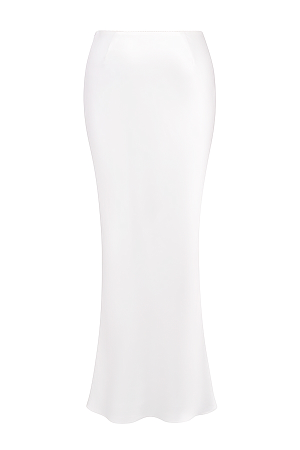 Sydel  White Satin Bias Cut Maxi Skirt — image 14