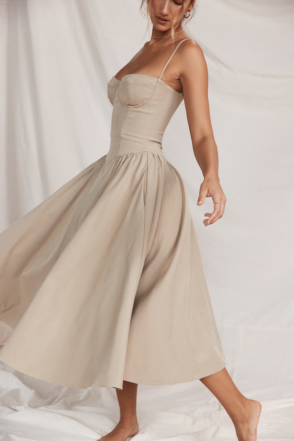 Samaria  Taupe Corset Sundress — image 16