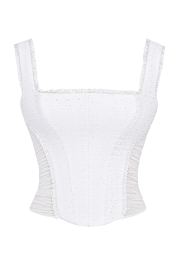Catalina  White Broderie Anglais Corset — image 14