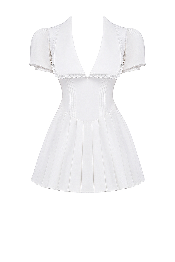 Piera  White Pleated Mini Dress — image 14