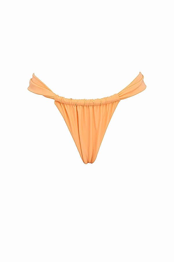 Athens  Light Orange Gathered High Leg Bikini Bottom — image 10
