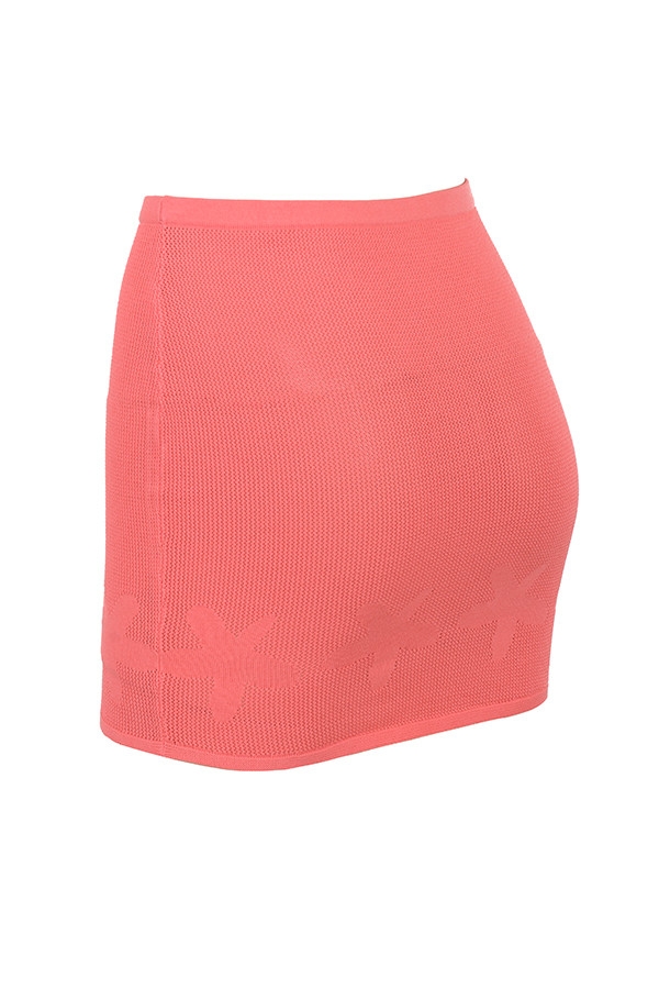 Mistress Rocks Coral Floral Knit Mini Skirt - SALE — image 13