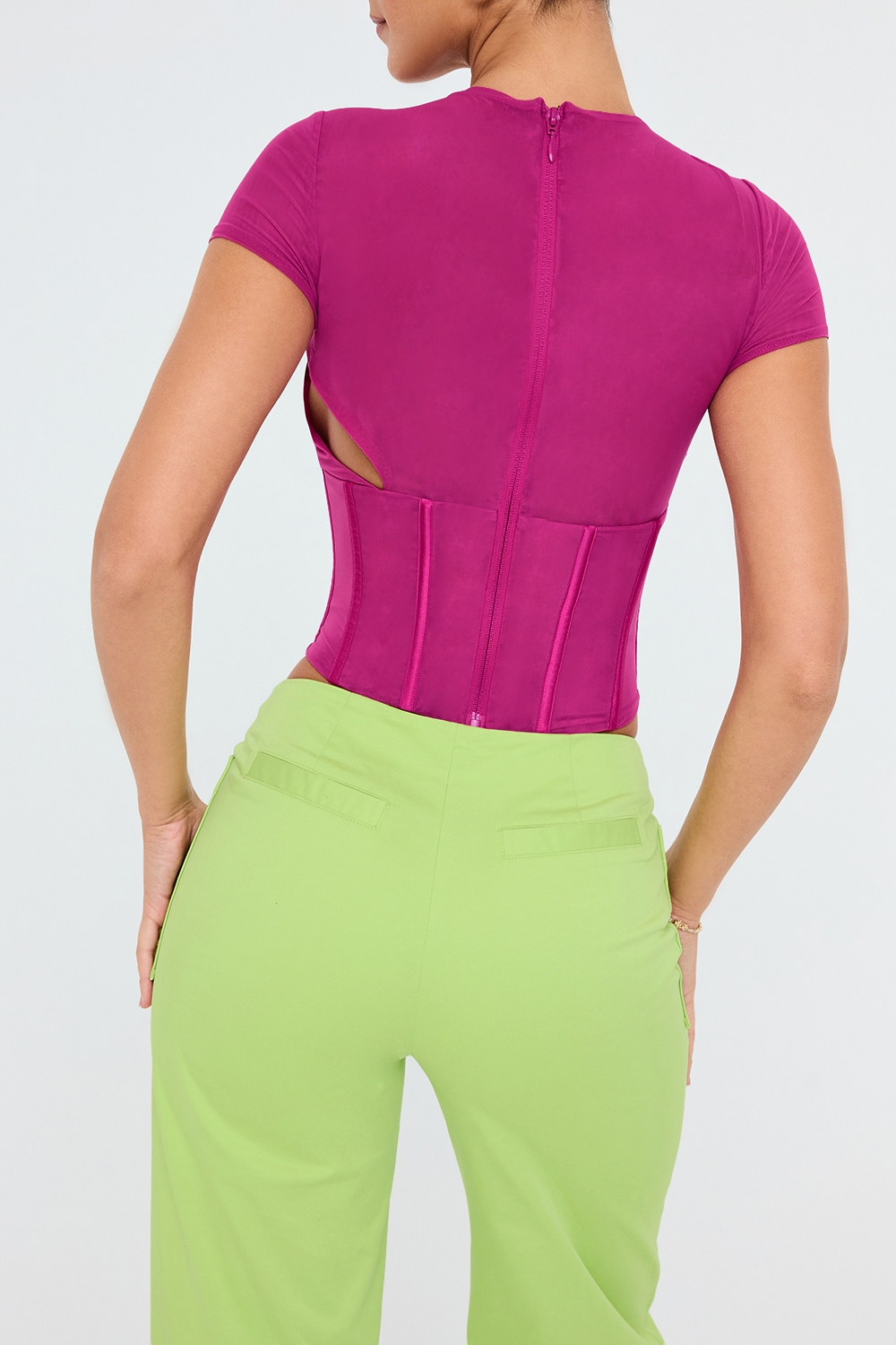 Mistress Rocks Magenta Cutout Corset - SALE — image 7