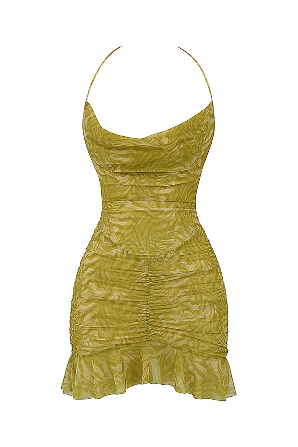 Mistress Rocks Olive Print Ruffle Mini Dress - SALE — image 14