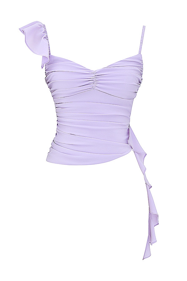 Mistress Rocks Lavender Asymmetric Gathered Top - SALE — image 12
