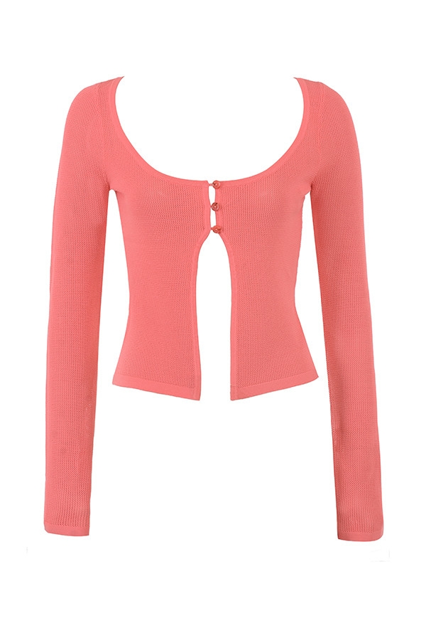Mistress Rocks Coral Scoop Neck Cardigan - SALE — image 13