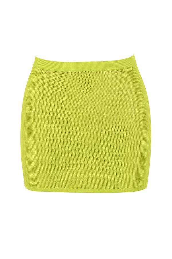 Mistress Rocks Lime Knit Mini Skirt - SALE — image 11