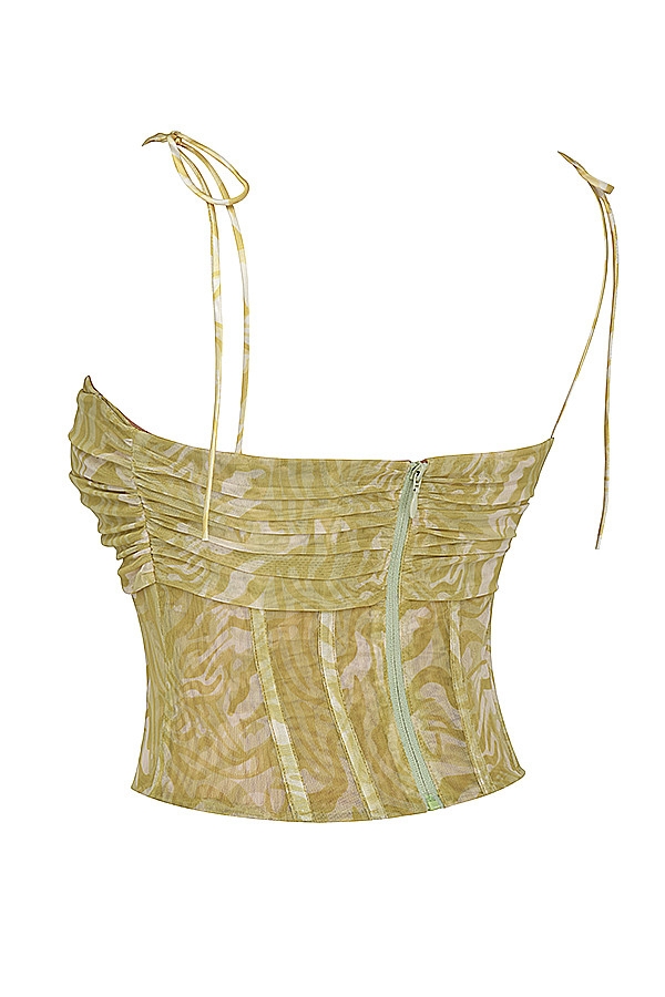 Mistress Rocks Olive Print Twisted Corset - SALE — image 13