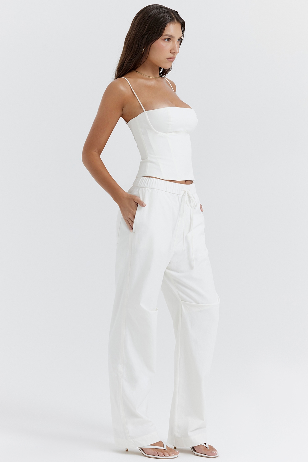 Luna  White Cargo Trousers — image 7