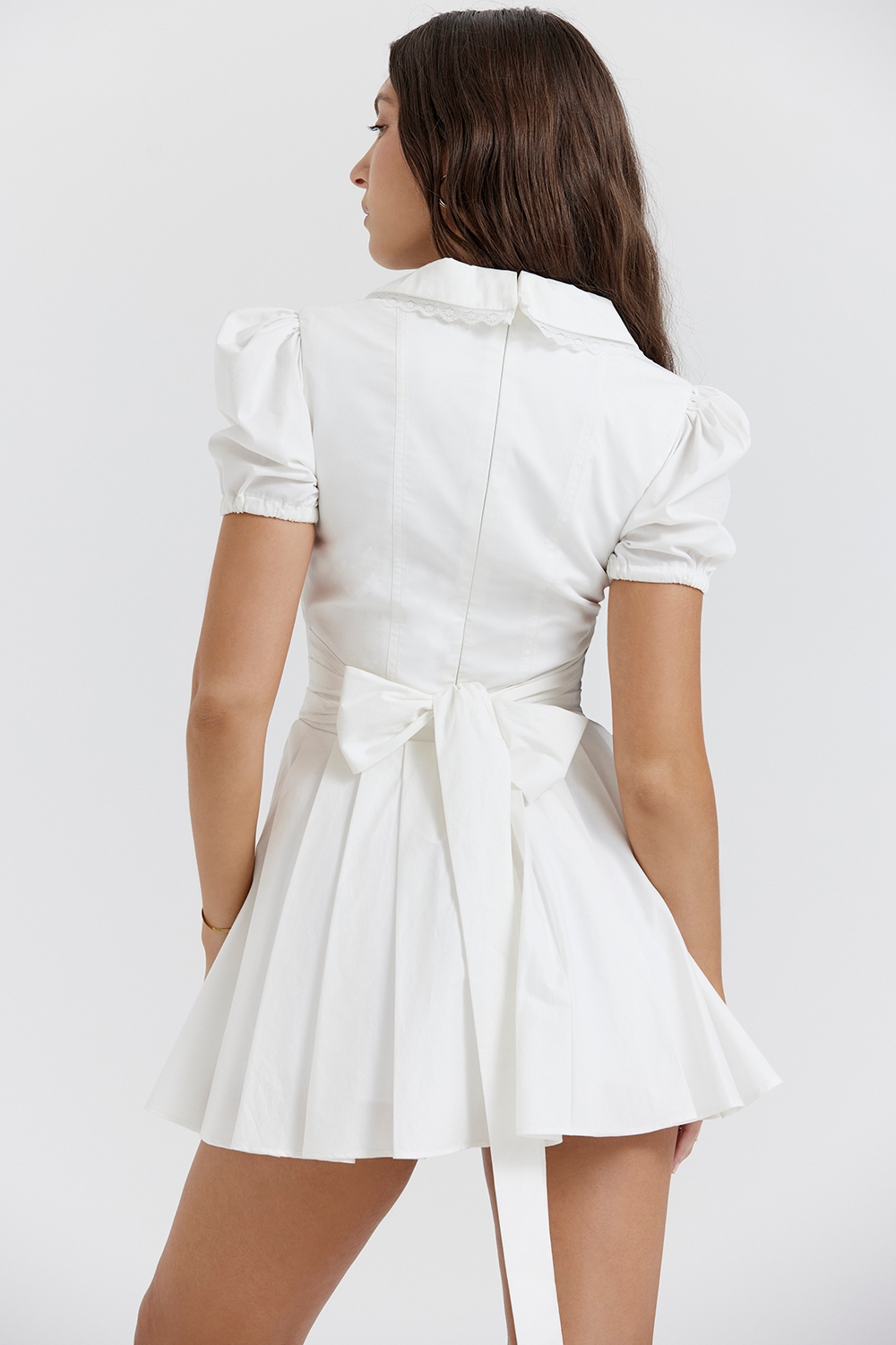 Piera  White Pleated Mini Dress — image 9