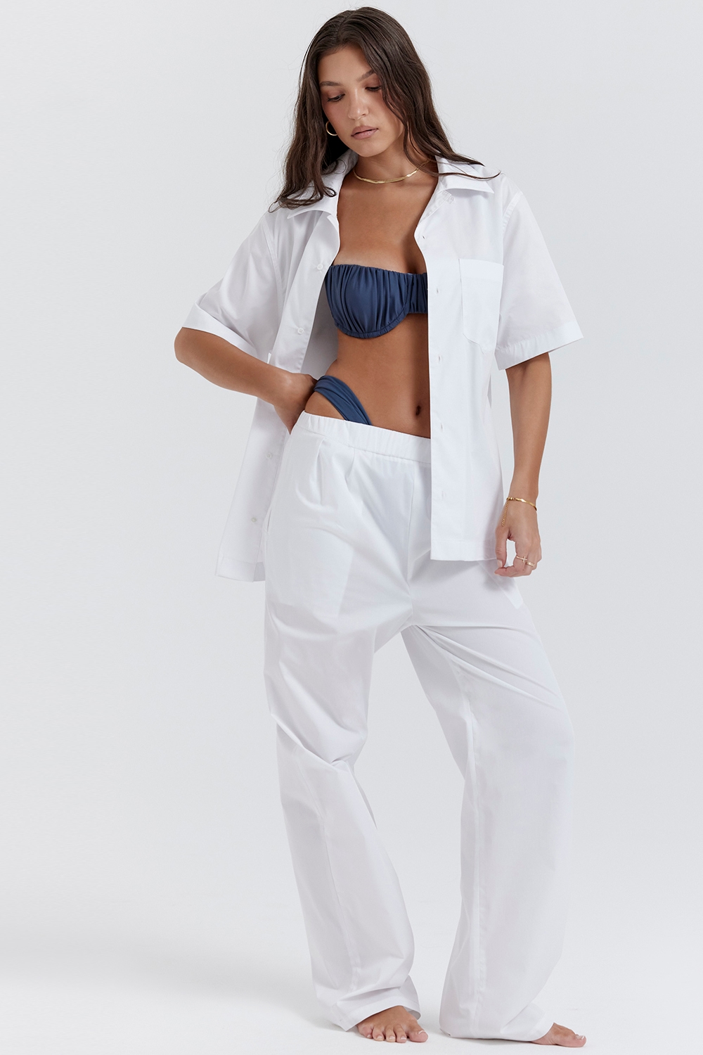 Reno  White Relaxed Fit Trousers — image 5