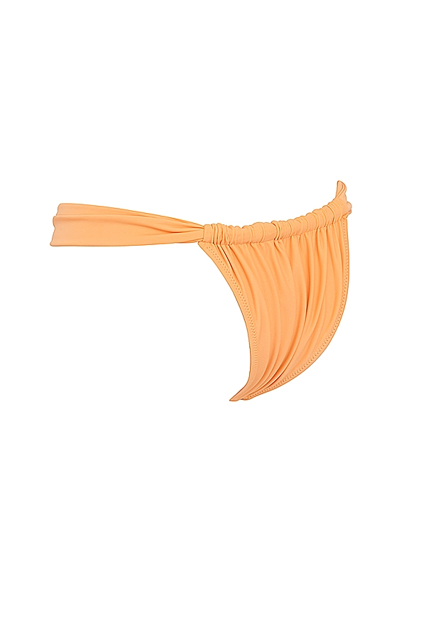 Athens  Light Orange Gathered High Leg Bikini Bottom — image 11