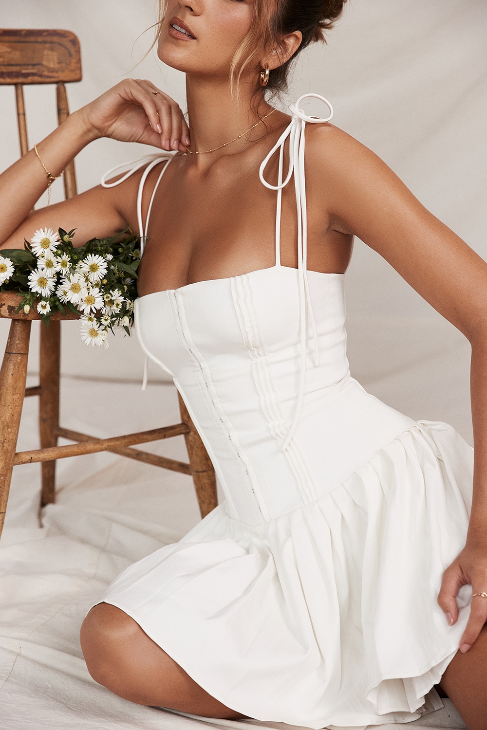 Marcy  White Pleated Mini Dress — image 11