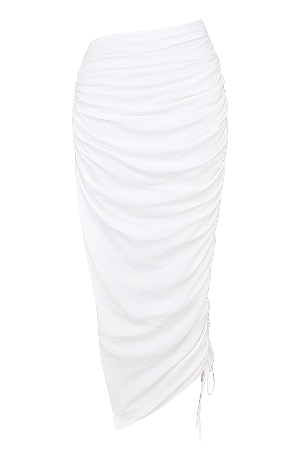 Loie  White Gathered Maxi Skirt — image 14