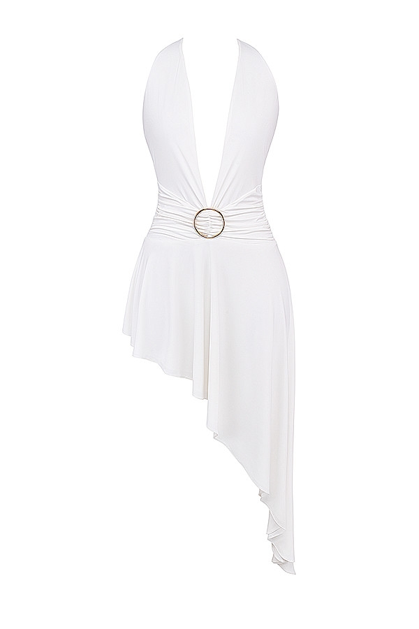 Mistress Rocks White Plunge Asymmetric Dress - SALE — image 13