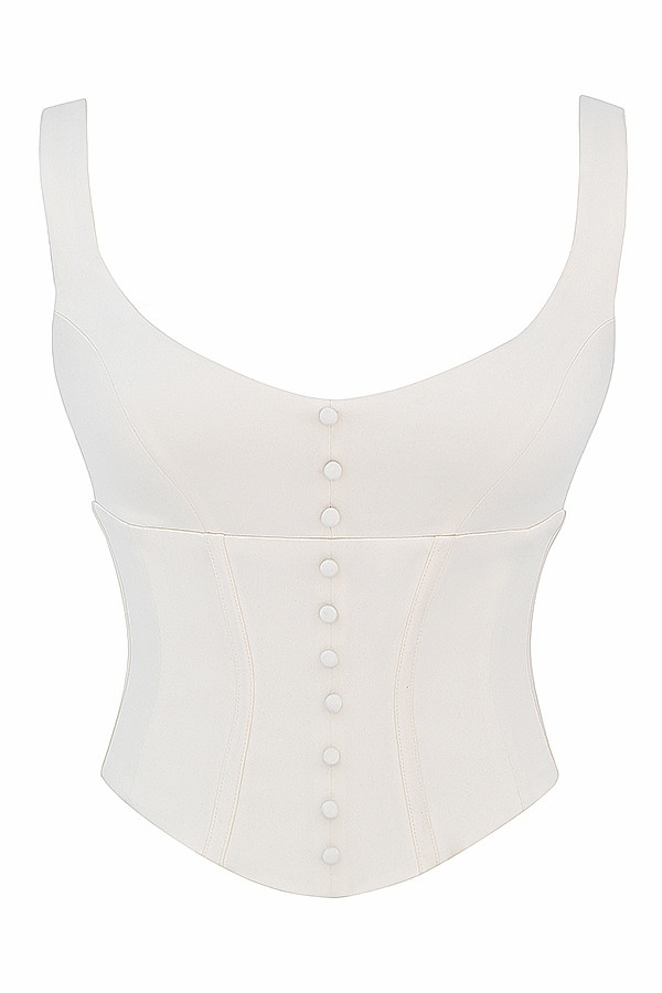 Mistress Rocks Ivory Satin Corset - SALE — image 10