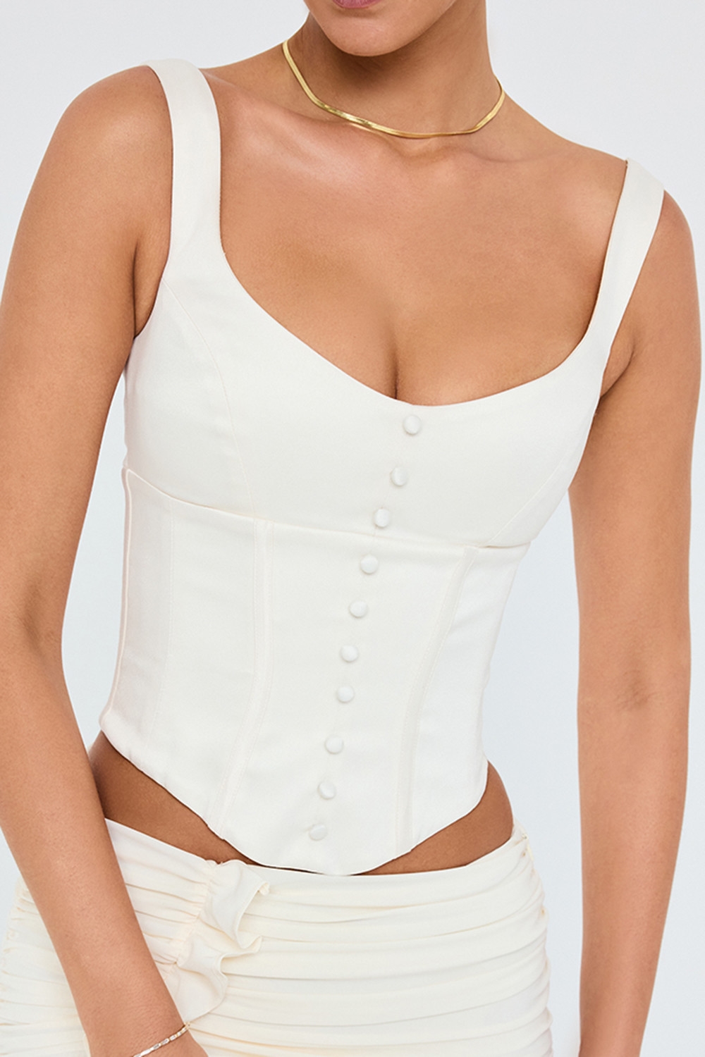Mistress Rocks Ivory Satin Corset - SALE — image 1