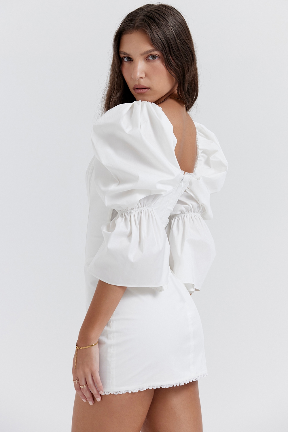Matilda  White Puff Sleeve Corset Dress — image 10