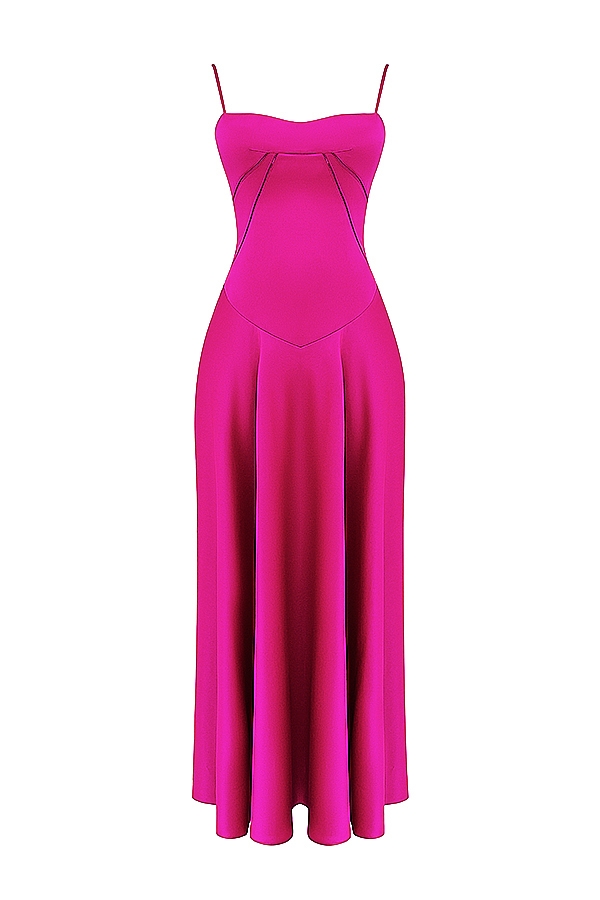 Anabella  Fuchsia Lace Up Maxi Dress — image 20