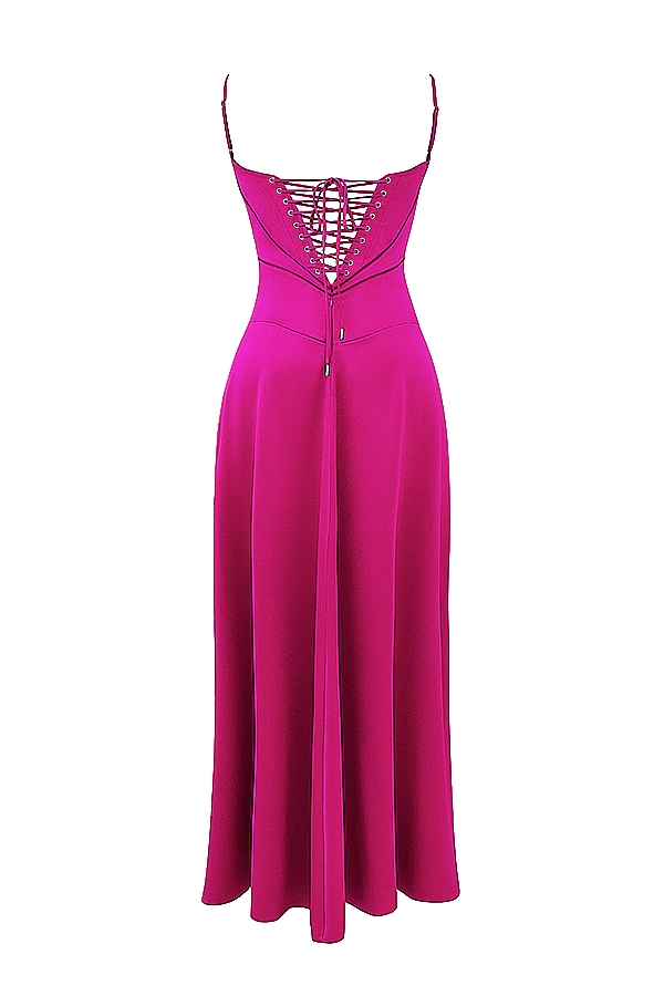 Anabella  Fuchsia Lace Up Maxi Dress — image 22