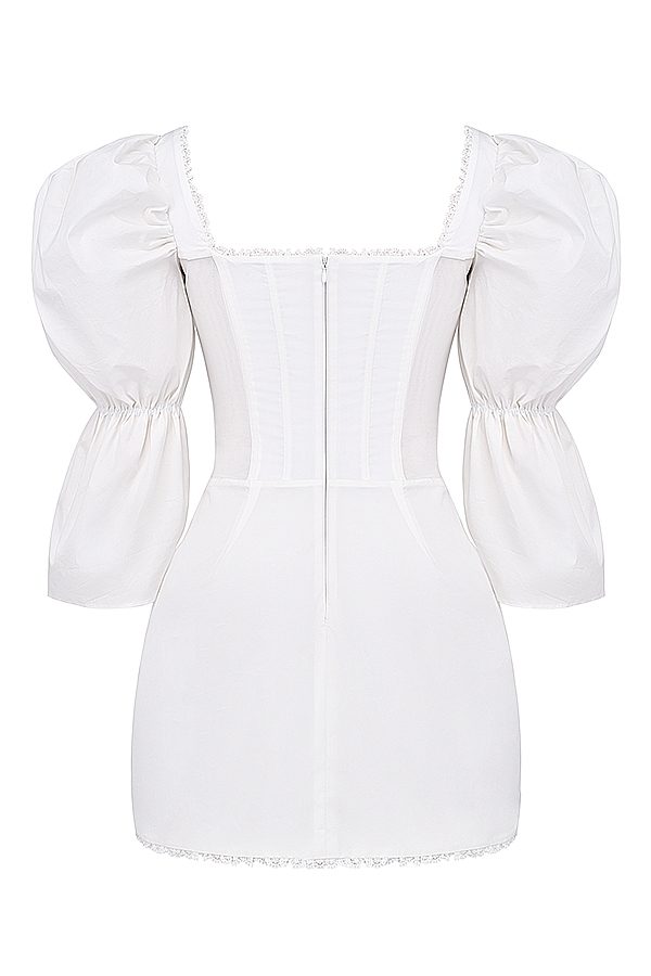 Matilda  White Puff Sleeve Corset Dress — image 17