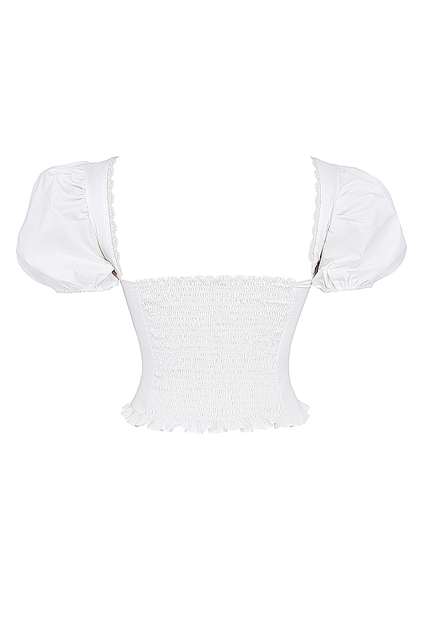 Samaya  White Gathered Top — image 13
