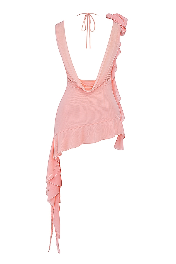 Charla  Soft Apricot Ruffle Mini Dress — image 19