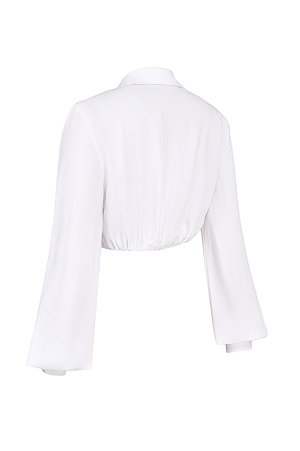 Palmer  White Plunge Blouson Top — image 15