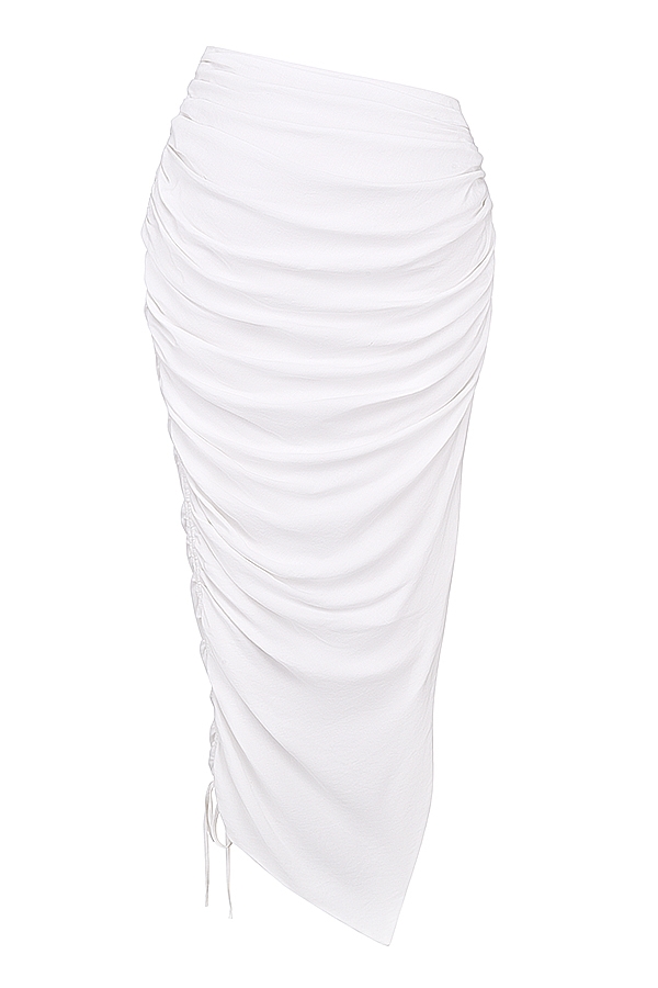 Loie  White Gathered Maxi Skirt — image 16