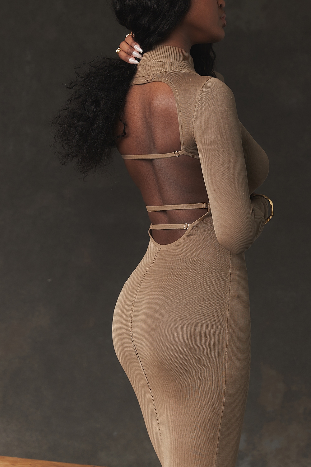 Roberta  Tan Knit Midi Dress — image 12