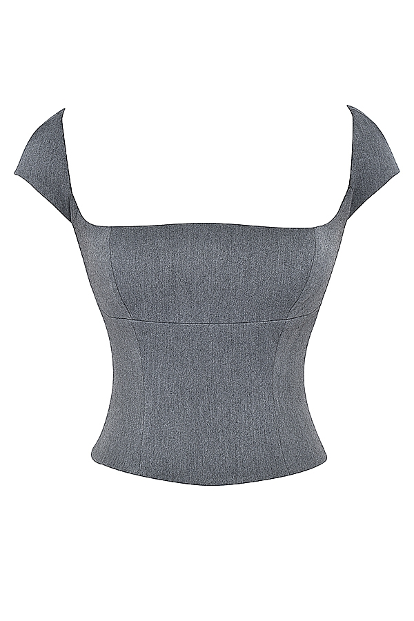 Rowena  Grey Lace Back Corset — image 9