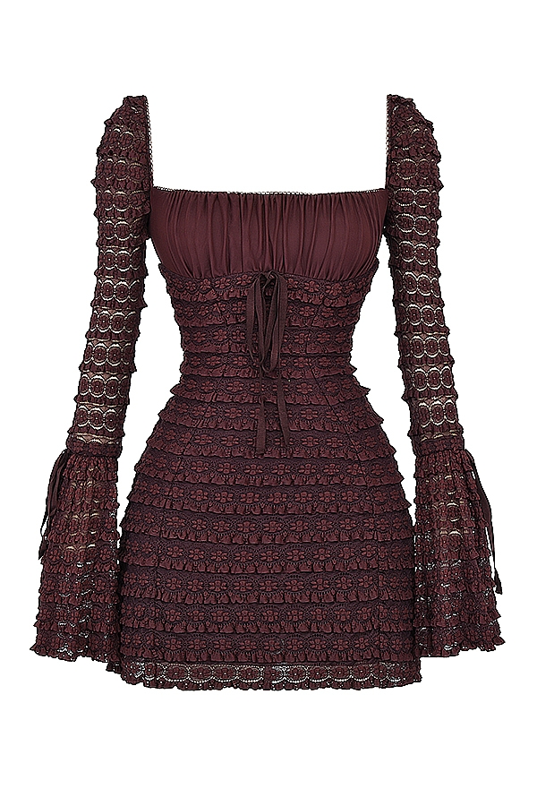 Marisa  Espresso Lace Dress — image 18