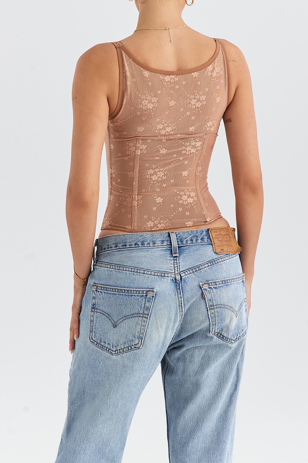 Mistress Rocks Warm Tan Lace Corset - SALE — image 7