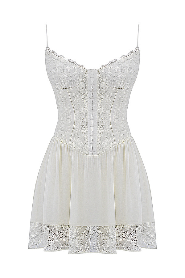 Mistress Rocks Ivory Lace Mini Dress - SALE — image 12