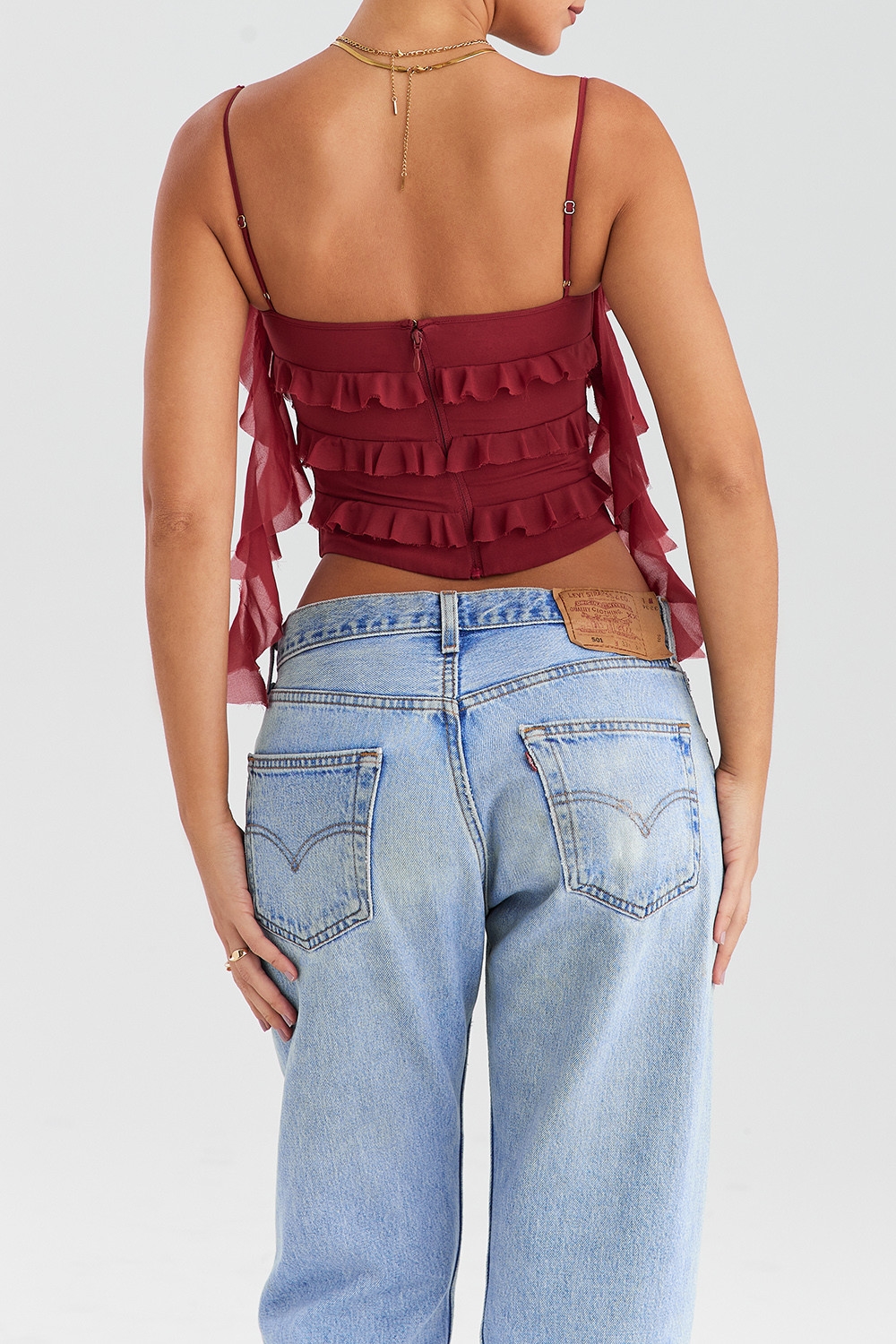 Mistress Rocks Sangria Frill Corset - SALE — image 7