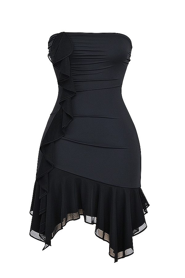 Mistress Rocks Black Strapless Ruffle Mini Dress - SALE — image 12