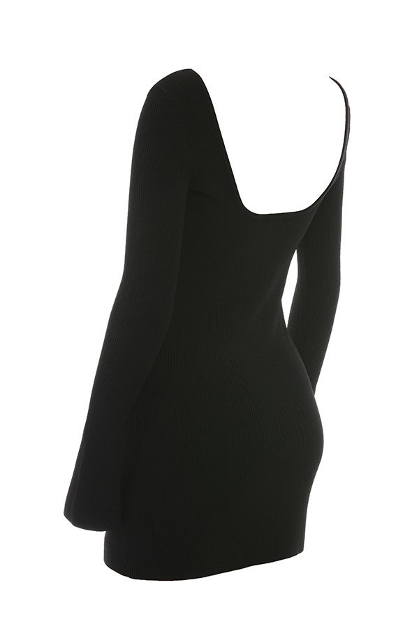 Mistress Rocks Black Ribbed Knit Mini Dress - SALE — image 15