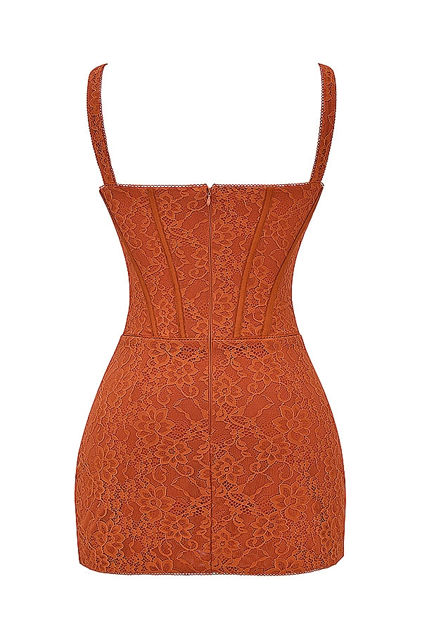 Mistress Rocks Copper Lace Corset Mini Dress - SALE — image 12