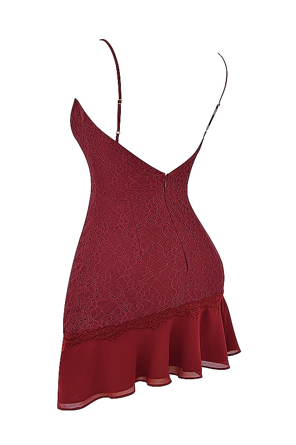 Mistress Rocks Sangria Lace Mini Dress - SALE — image 13