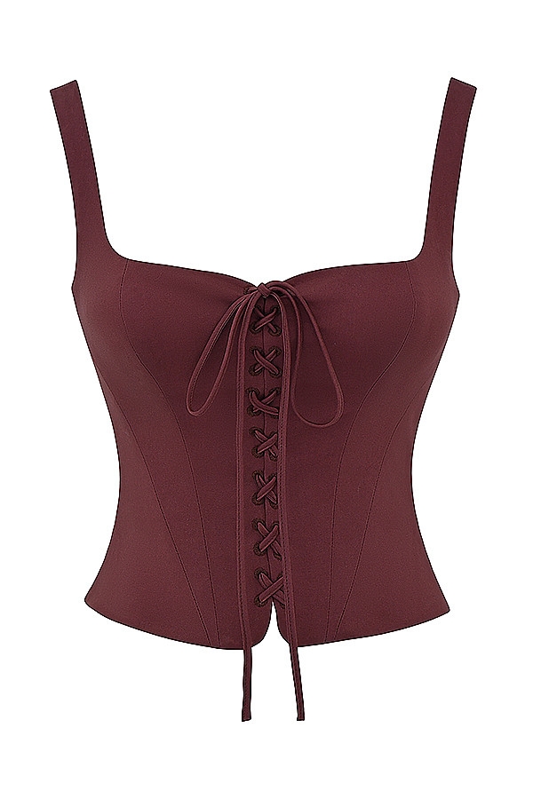 Mistress Rocks Coffee Lace Up Corset - SALE — image 12