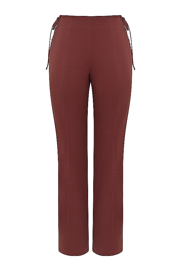 Mistress Rocks Coffee Lace Up Trousers - SALE — image 12