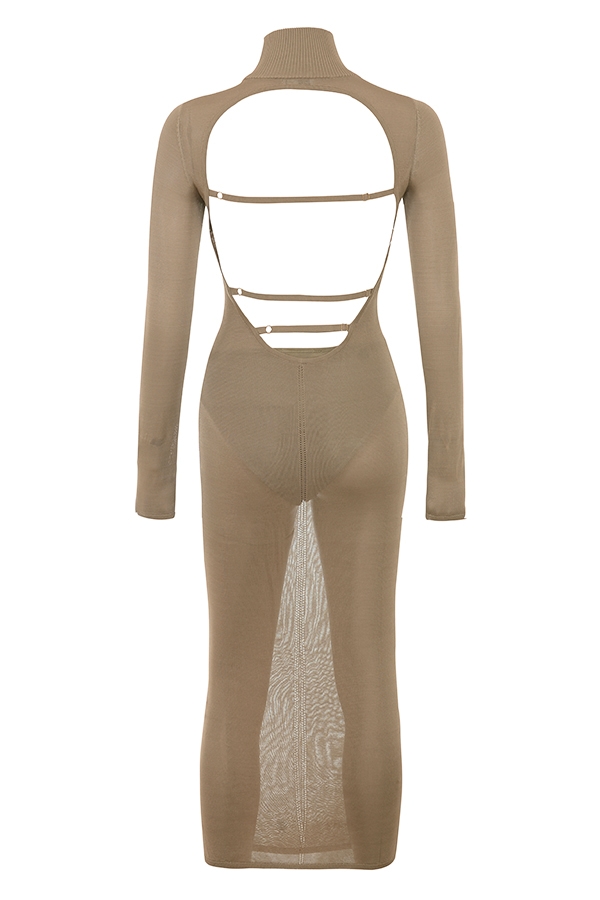 Roberta  Tan Knit Midi Dress — image 17