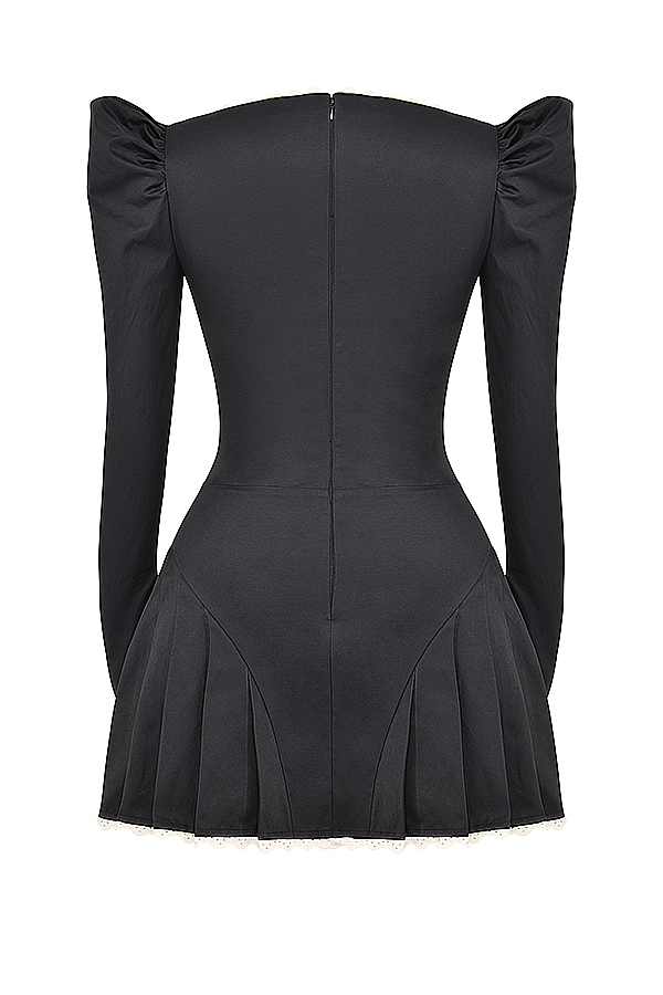 Larisa  Black & Cream Pleated Mini Dress — image 17