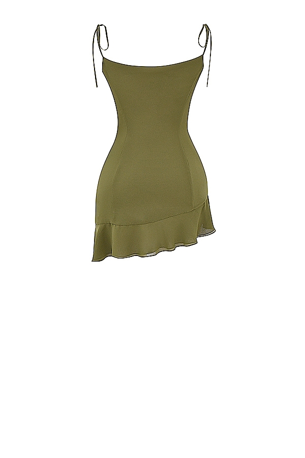 Marcia  Olive Ruffle Mini Dress — image 20