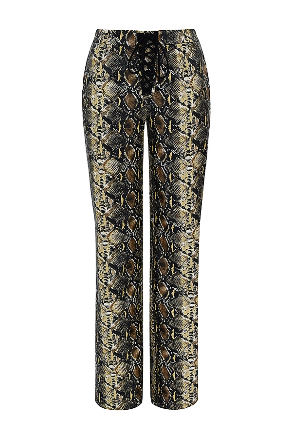 Serina  Snake Print Vegan Leather Trousers — image 12