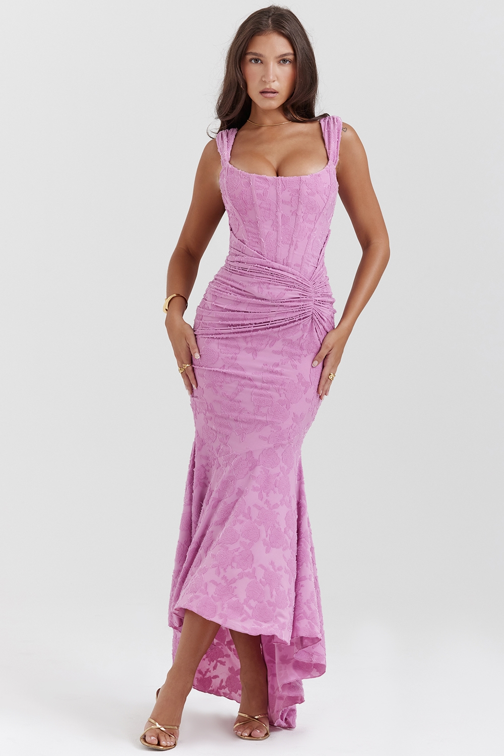 Cesca Rose Pink Floral Maxi Dress