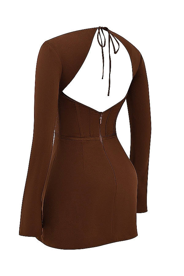 Mistress Rocks Cocoa Long Sleeve Corset Dress - SALE — image 12