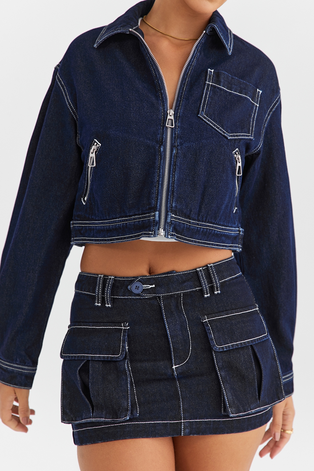 Mistress Rocks Dark Blue Denim Jacket - SALE